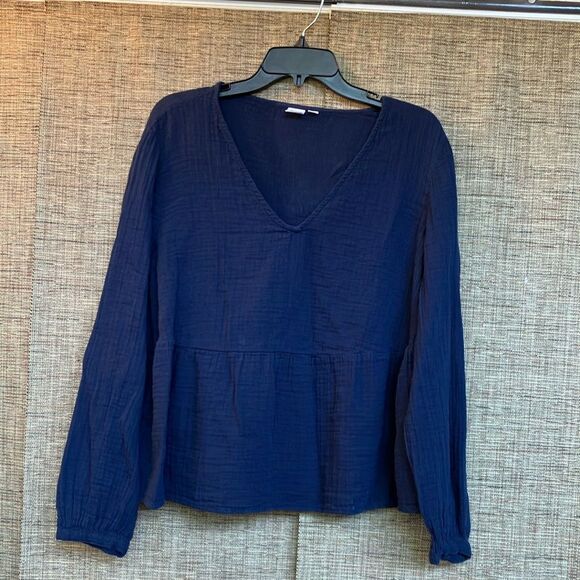 GAP Blue Boxy Blouse with Long Sleeves - Picture 1 of 4
